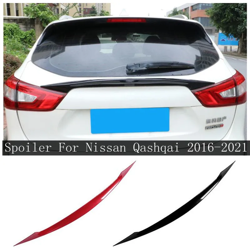 

For Nissan Qashqai 2016-2022 High Quality ABS Paint & Carbon Fiber Rear Trunk Lip Spoiler Splitters Wing