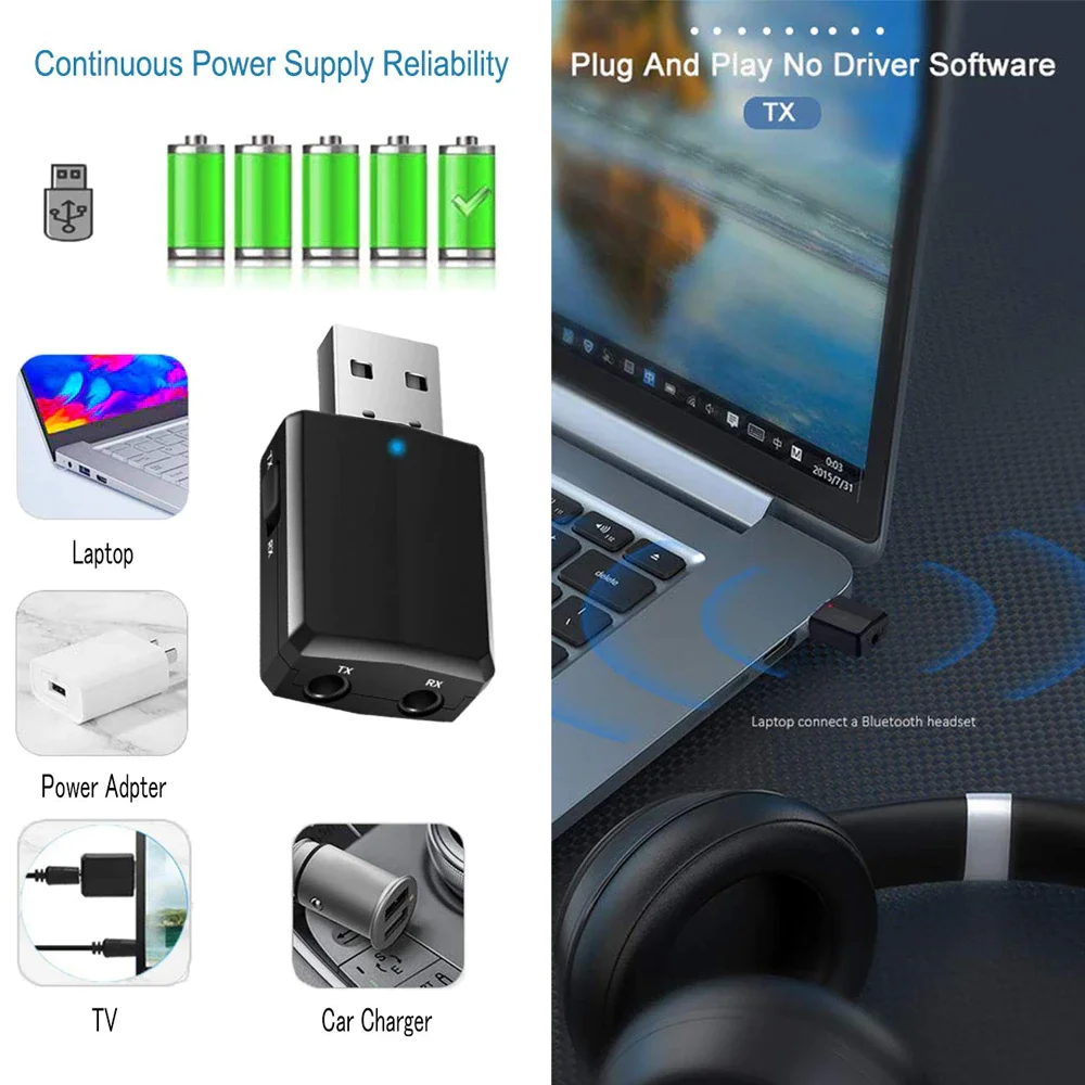 Car HIFI Audio USB Bluetooth 5.0 Transmitter Receiver 3 In 1 EDR Adapter Dongle 3.5mm AUX For TV PC Home Car Accessories
Car HIFI Audio USB Bluetooth 5.0 Transmitter Receiver 3 In 1 EDR Adapter Dongle 3.5mm AUX For TV PC Home Car Accessories