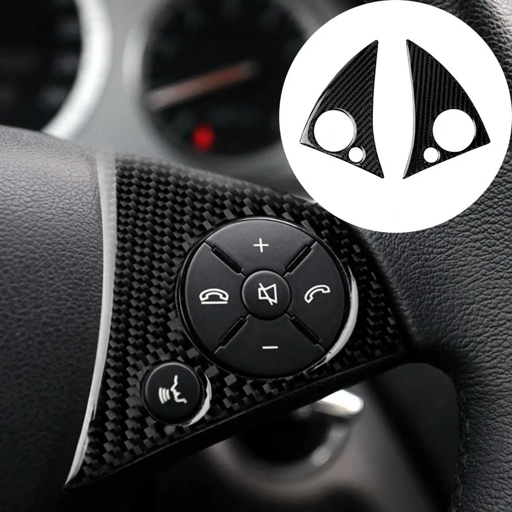 

Car Steering Wheel Sticker 2Pcs Useful Easy to Install Sturdy Carbon Fiber Car Steering Wheel Cover Auto Interior Accessories