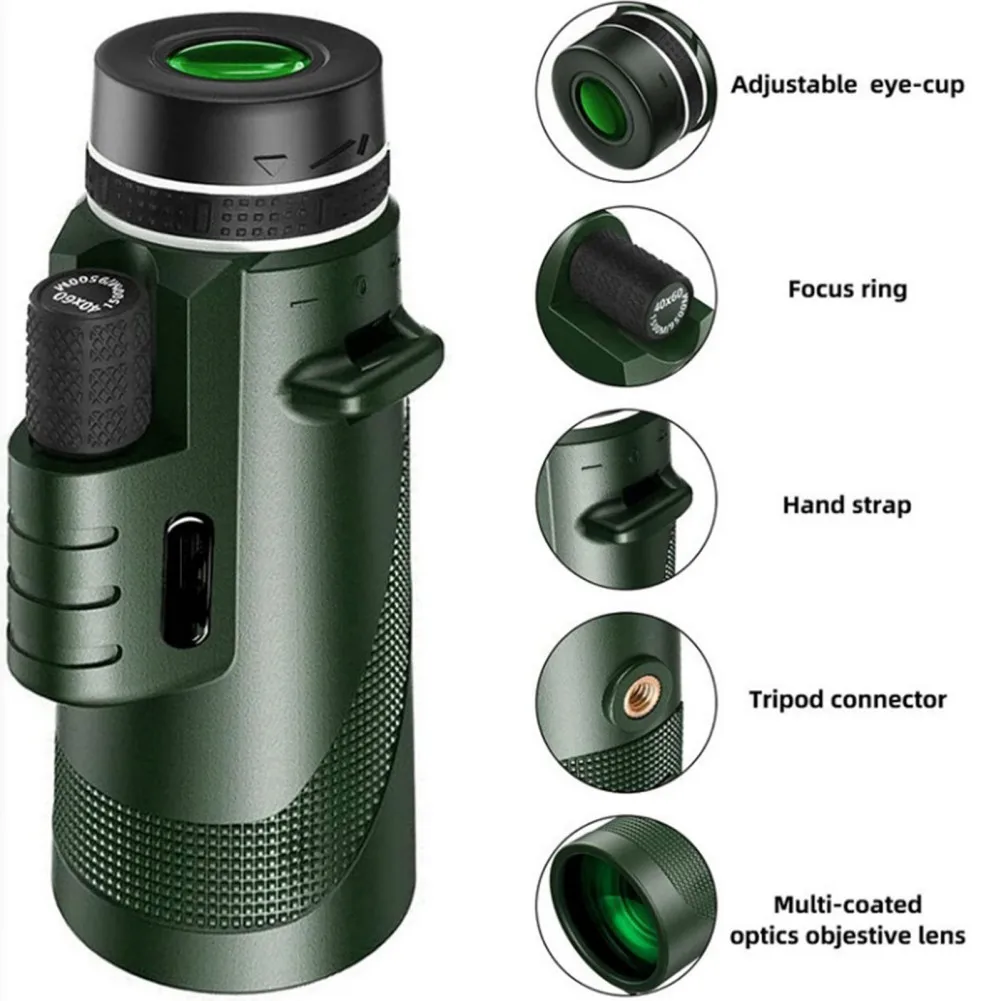 80*100 Monocular Spyglass with Telescopic Bracket with Smartphone Holder Outdoor Hunting Hiking Travel Long Distance Telescopic
80*100 Monocular Spyglass with Telescopic Bracket with Smartphone Holder Outdoor Hunting Hiking Travel Long Distance Telescopic