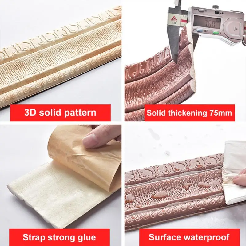 Wide Application Corner Waist Line Sticker 3D Waterproof Baseboard Foam Wall Edge Strip Stickers Shearable Home Decor Border New
Wide Application Corner Waist Line Sticker 3D Waterproof Baseboard Foam Wall Edge Strip Stickers Shearable Home Decor Border New