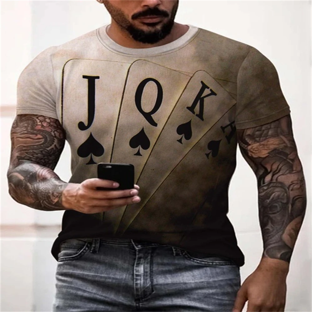 Fashion Men T-shirt Poker JQK 3d T Shirt Oversized T-shirt Streetwear Casual Short Sleeve Summer Men's Clothing Party Tops Tees
Fashion Men T-shirt Poker JQK 3d T Shirt Oversized T-shirt Streetwear Casual Short Sleeve Summer Men's Clothing Party Tops Tees