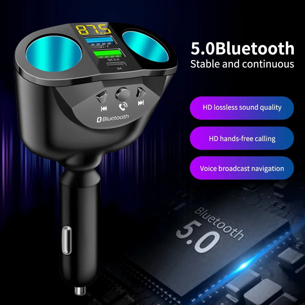 2 Way Car Cigar Lighter Socket Splitter DC 12V Dual USB+PD Chargers Adapter Car Accessories Auto-MP3-Bluetooth-Player FM-Sender
2 Way Car Cigar Lighter Socket Splitter DC 12V Dual USB+PD Chargers Adapter Car Accessories Auto-MP3-Bluetooth-Player FM-Sender
