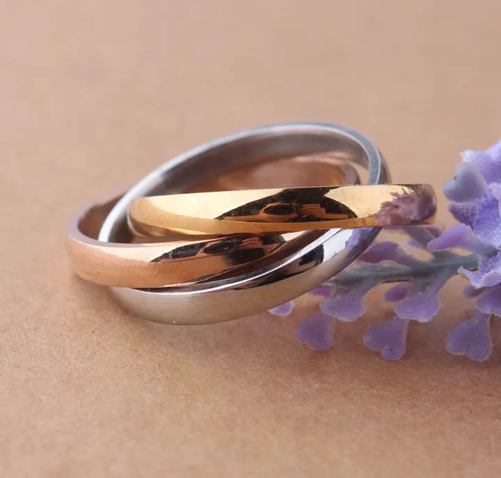 316L Stainless Steel 3mm sigle Hot Girl Women Finger Rings Creative Three Colors In One Ring For Women Titanium Steel Ornament
316L Stainless Steel 3mm sigle Hot Girl Women Finger Rings Creative Three Colors In One Ring For Women Titanium Steel Ornament
