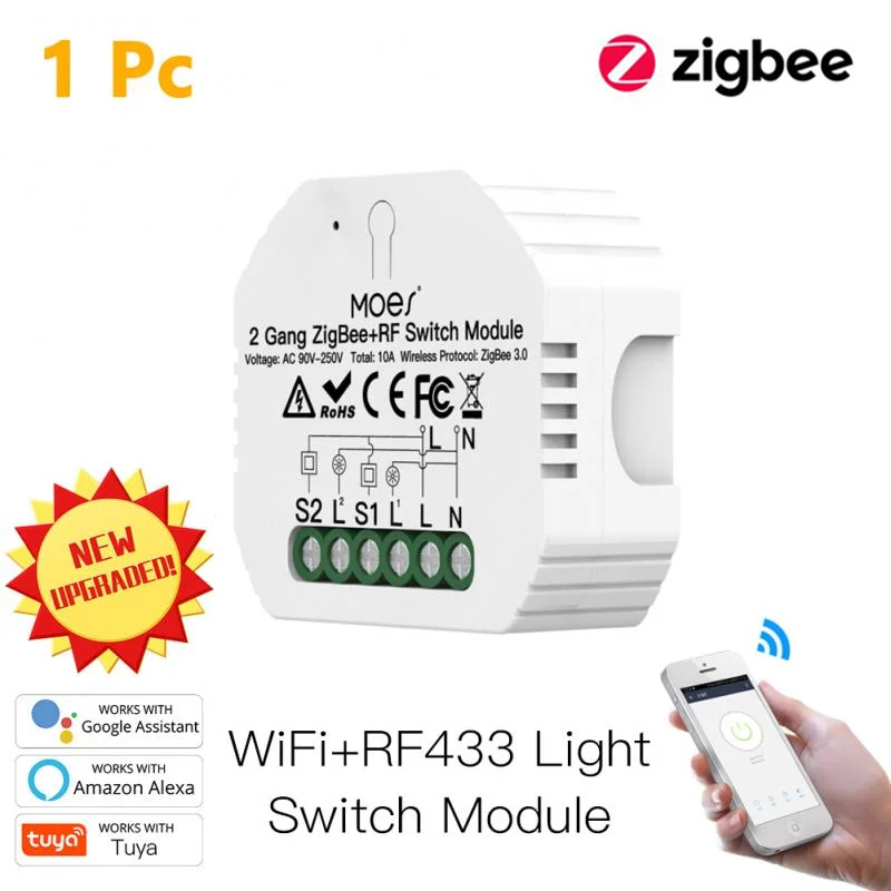 Умный выключатель Tuya Zigbee + RF, беспроводной переключатель для умного дома Яндекс Алисы, голосовое управление Alexa Google Home 10A, Модуль Автоматизац...
Умный выключатель Tuya Zigbee + RF, беспроводной переключатель для умного дома Яндекс Алисы, голосовое управление Alexa Google Home 10A, Модуль Автоматизац...