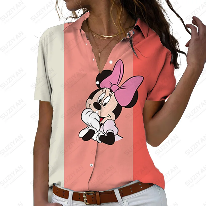 Ladies Shirt Short Sleeve Casual Collar Button Mickey Mouse Floral Print Women'S Fashion Printed Tops Fashion New
Ladies Shirt Short Sleeve Casual Collar Button Mickey Mouse Floral Print Women'S Fashion Printed Tops Fashion New