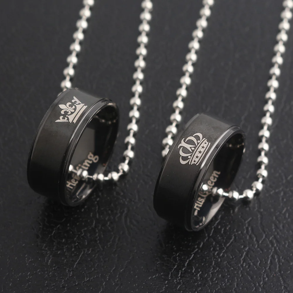 New Black Lover His Queen Her King Crown Letter Round Pendant Necklaces For Couple Women Men Valentine's Day Gift Jewelry
New Black Lover His Queen Her King Crown Letter Round Pendant Necklaces For Couple Women Men Valentine's Day Gift Jewelry