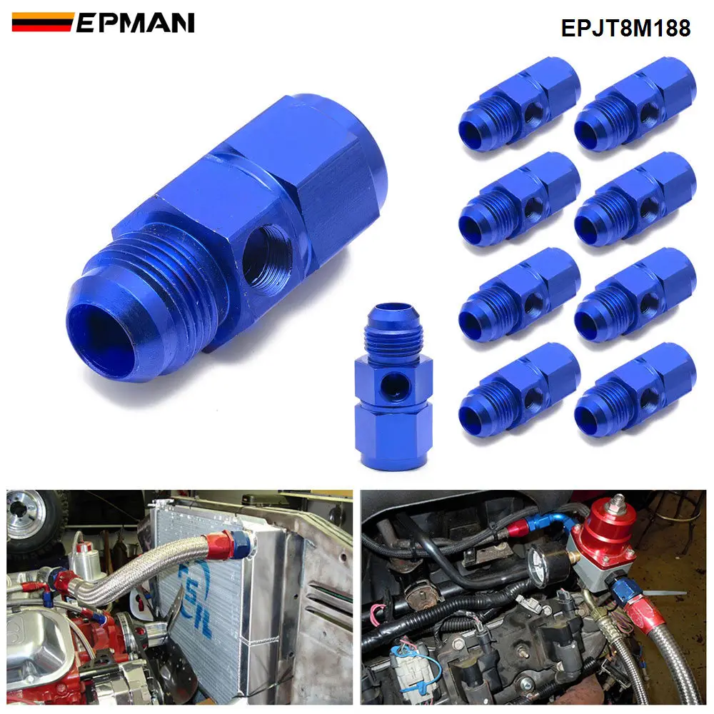 EPMAN 10 шт. синий Алюминиевый женский/мужской штатив с боковым портом NPT 1/8 дюйма, адаптер для фитинга топливного давления EPJT8M188
EPMAN 10 шт. синий Алюминиевый женский/мужской штатив с боковым портом NPT 1/8 дюйма, адаптер для фитинга топливного давления EPJT8M188