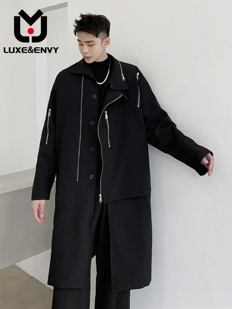 LUXE&ENVY Trend Niche Design Multi-level Zipper Decoration Dark Mid-length Trench Coat Men's Wear Autumn Winter 2023 New
LUXE&ENVY Trend Niche Design Multi-level Zipper Decoration Dark Mid-length Trench Coat Men's Wear Autumn Winter 2023 New