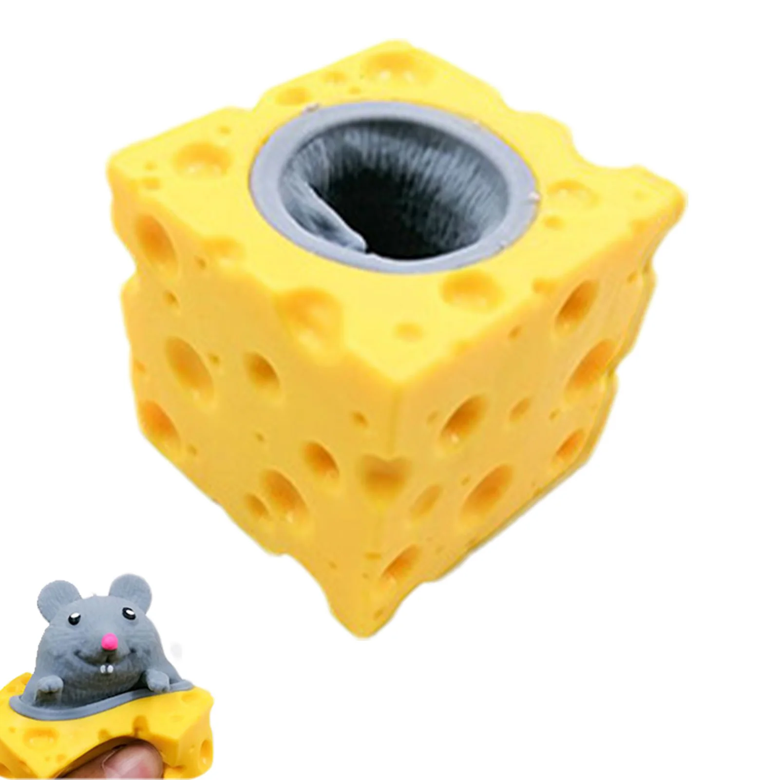 

Сжимаемая игрушка, чашка для сыра, мышь, игрушка, креативная сжимаемая сенсорная мягкая и удобная снятие стресса, Милая модель сыра
