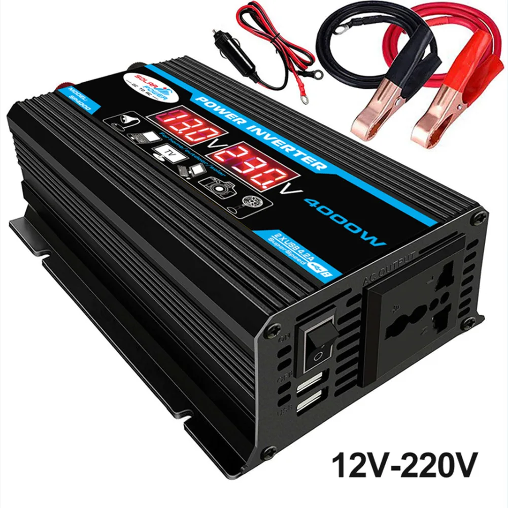 4000W Car Power Inverter DC 12V To AC 110V /220V Car Sine Wave Converter Fast Charge Dual USB Ports LED Display Car Inverter
4000W Car Power Inverter DC 12V To AC 110V /220V Car Sine Wave Converter Fast Charge Dual USB Ports LED Display Car Inverter