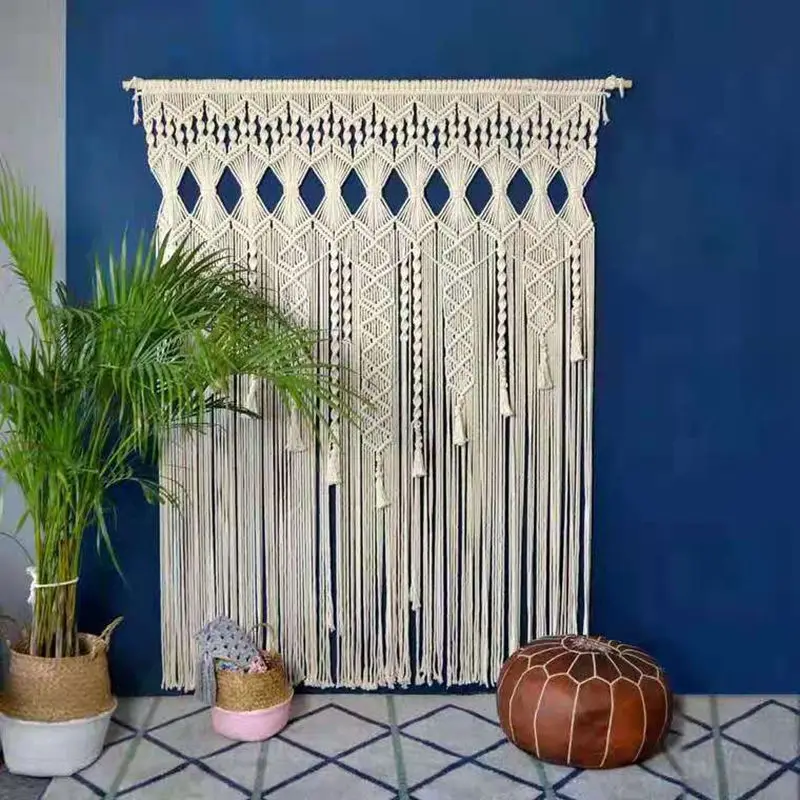 Boho Hollow Hand-Knitted Curtains for Farmhouse Cafe Hotel Tapestry Macrame Cotton Woven Drapes Wedding Background Decoration
Boho Hollow Hand-Knitted Curtains for Farmhouse Cafe Hotel Tapestry Macrame Cotton Woven Drapes Wedding Background Decoration