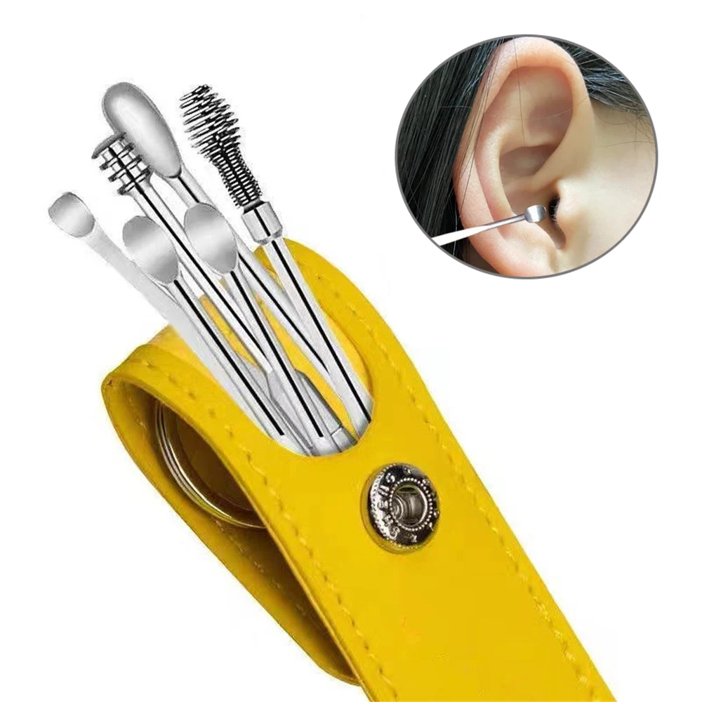 6pcs/Set Stainless Steel Ear Ear Cleaner Set Earpick Ear Cleaner Spoon Ear Care Cleaning Tool Earwax Removal Kit With Bag 360°
6pcs/Set Stainless Steel Ear Ear Cleaner Set Earpick Ear Cleaner Spoon Ear Care Cleaning Tool Earwax Removal Kit With Bag 360°