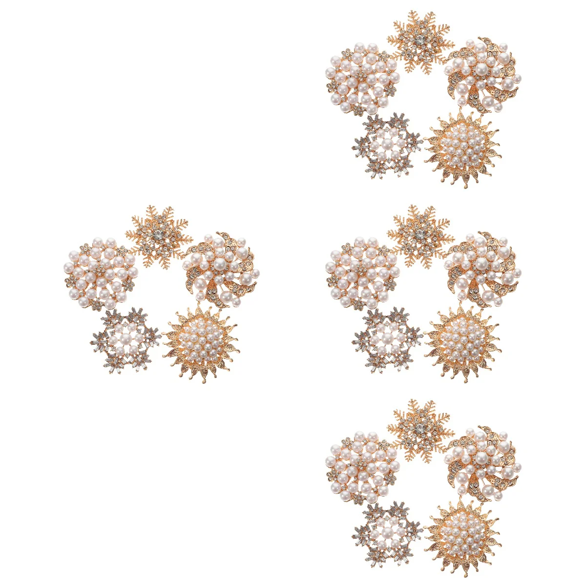 

Diamond Buckle Rhinestone Charms Decors Shoes Bag Supplies DIY Hairpins Pearl Shaped Bridal Headdress Studded Material