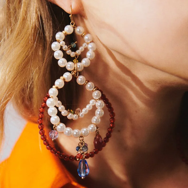 Za Exaggerated Hand-woven Circle Pearl Earrings for Woman National Style Holiday Casual Jewelry
Za Exaggerated Hand-woven Circle Pearl Earrings for Woman National Style Holiday Casual Jewelry