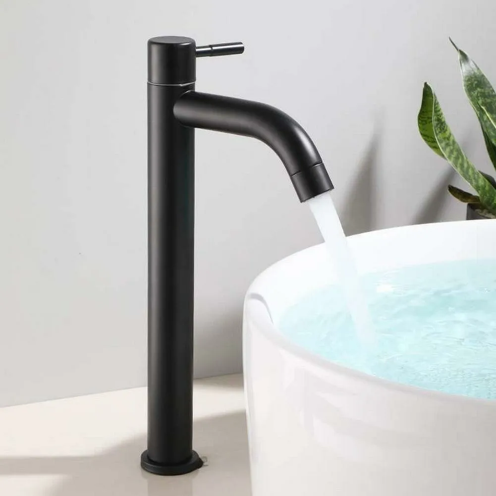 Bathroom Vanity Faucet 304 Stainless Steel Black Single Cold Sink Faucet Bathroom Counter Basin Faucet Hotel/Kitchen Faucets
Bathroom Vanity Faucet 304 Stainless Steel Black Single Cold Sink Faucet Bathroom Counter Basin Faucet Hotel/Kitchen Faucets