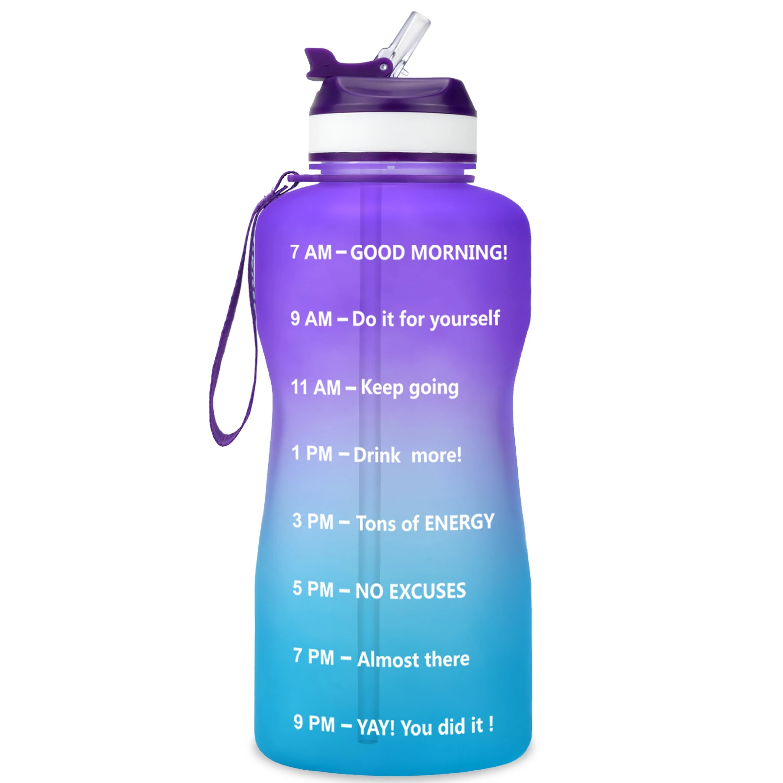 

BuildLife 1.3L 2L Tritan Gallon Water Bottle With Straw Motivational Time Marker BPA Free Sports Fitness Jug Outdoor Gym Kettles