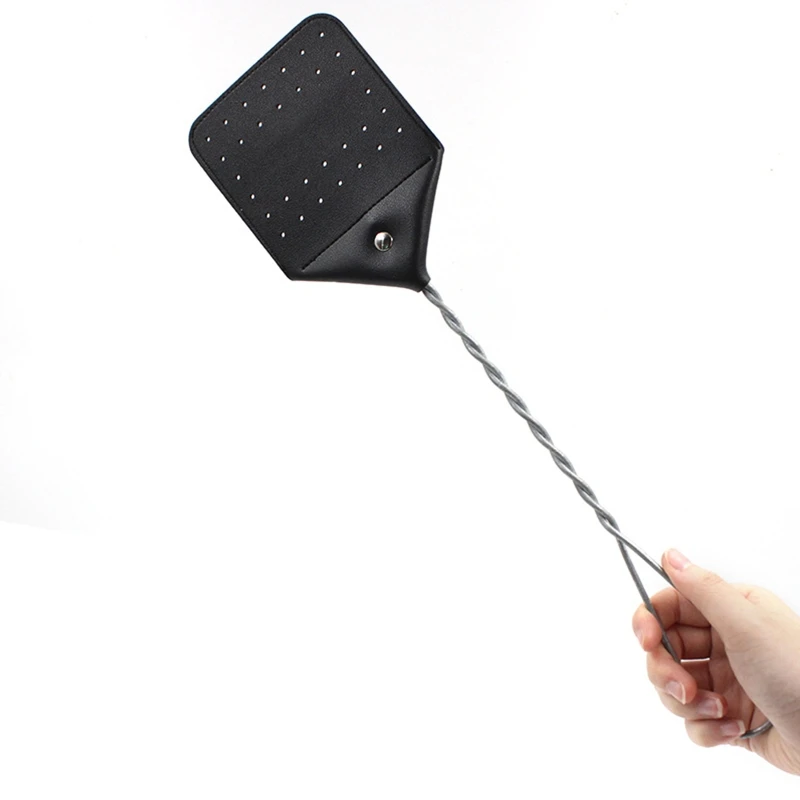 

2023 New Fly Swatter for Indoor Outdoor Bug Swatter with Long Durable Handle Leather Mosquito Swatter Heavy Duty for Flies Bees