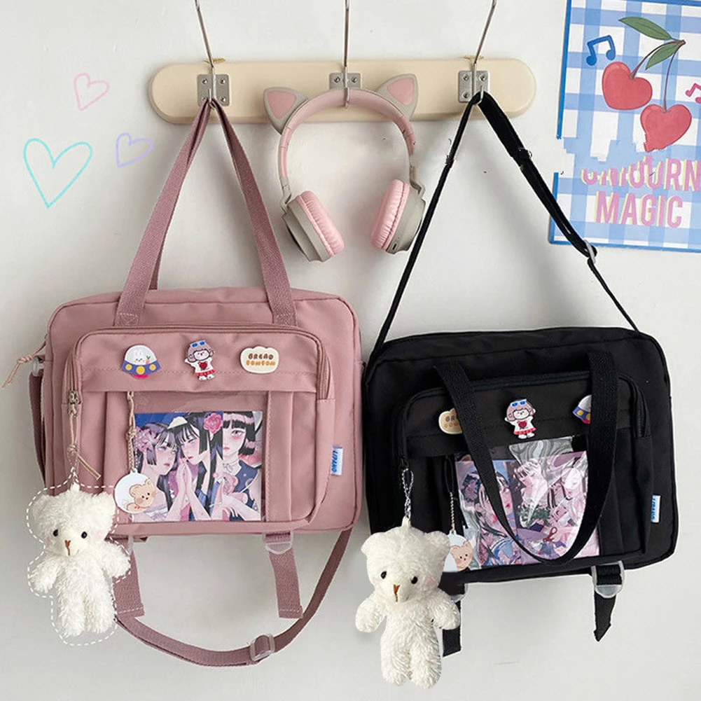Japanese High School Girls JK Bag Transparent Handbags Book Bag Satchels Shoulder Bag Itabag Big Crossbody Bags Women Ita bag
Japanese High School Girls JK Bag Transparent Handbags Book Bag Satchels Shoulder Bag Itabag Big Crossbody Bags Women Ita bag