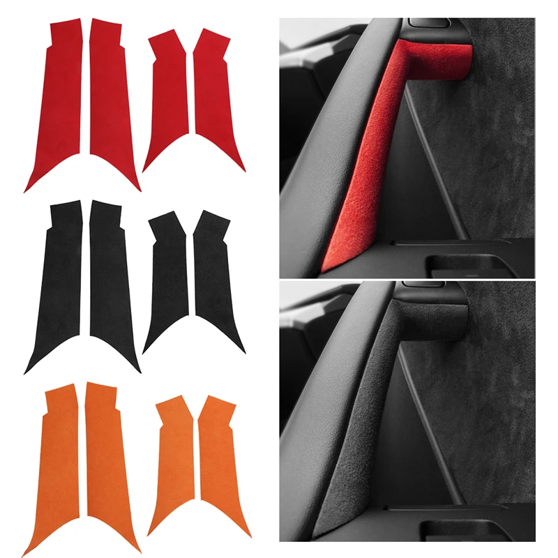 

Alcantara For Tesla Model 3 Y 2018-2023 Inside Door Handle Sticker Inner Protector Cover Italy Suede Car Interior Accessories