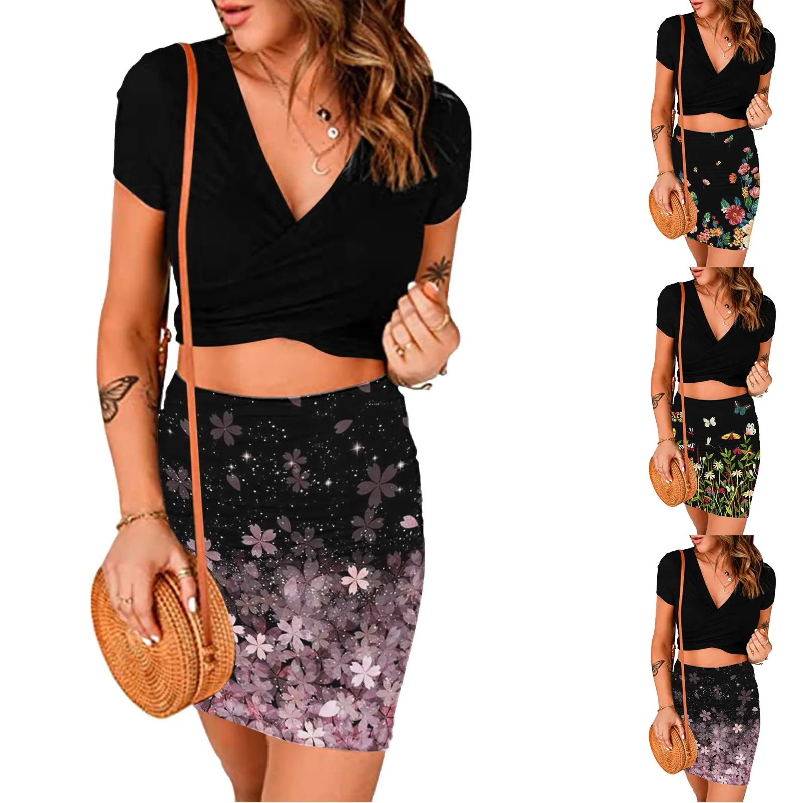 Women Two Piece Outfits Floral Crop Top Skirt Two Piece Set Women Summer Sexy 2 Piece Set Women Crop Tops Sets Skirt And Top Set
Women Two Piece Outfits Floral Crop Top Skirt Two Piece Set Women Summer Sexy 2 Piece Set Women Crop Tops Sets Skirt And Top Set