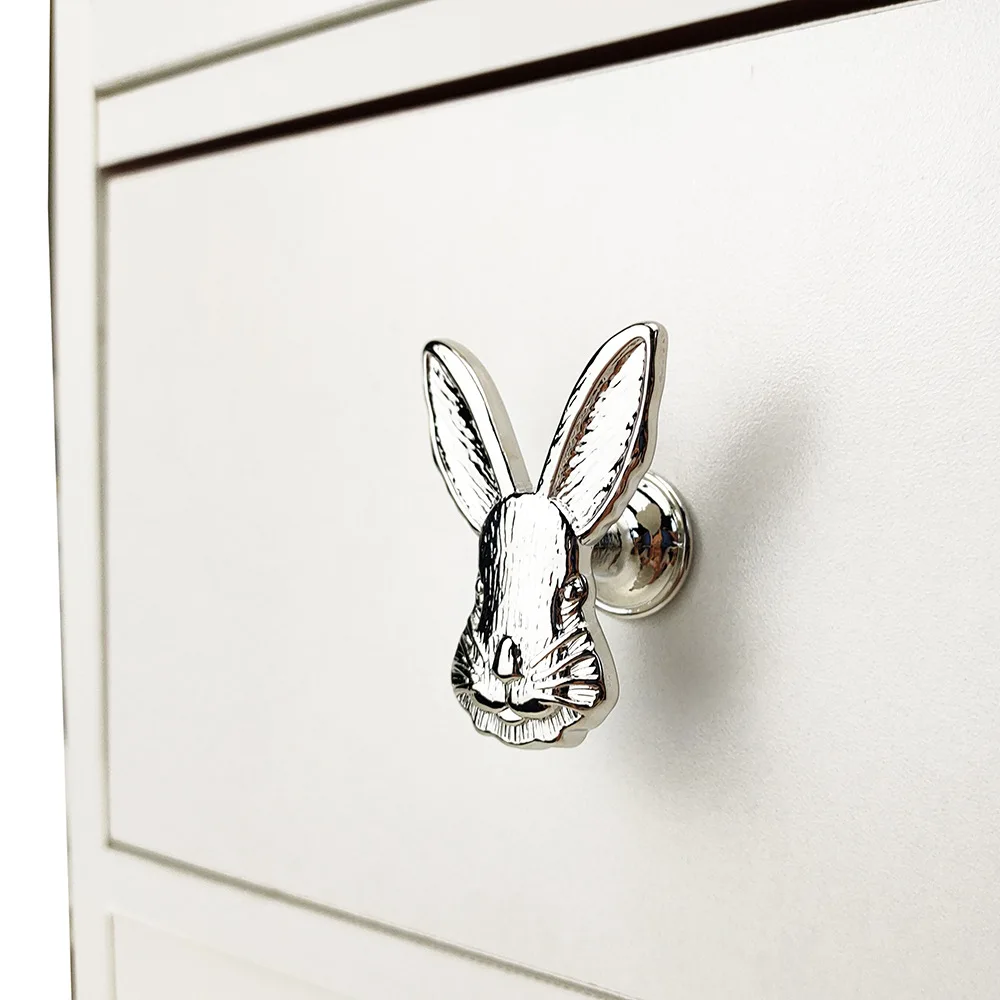 Creative cute cartoon golden silver rabbit head children's room furniture handle black bronze drawer shoe cabinet knob antique
Creative cute cartoon golden silver rabbit head children's room furniture handle black bronze drawer shoe cabinet knob antique