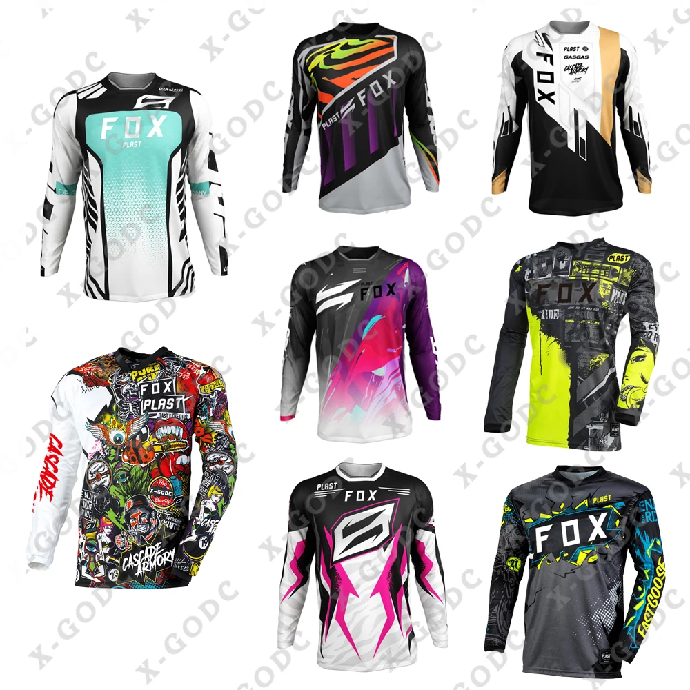 

2023 Foxplast Motocross Jersey Quick Drying Long Sleeve Downhill Mountain Bike MTB Shirts Offroad Motorcycle Motocross Clothing