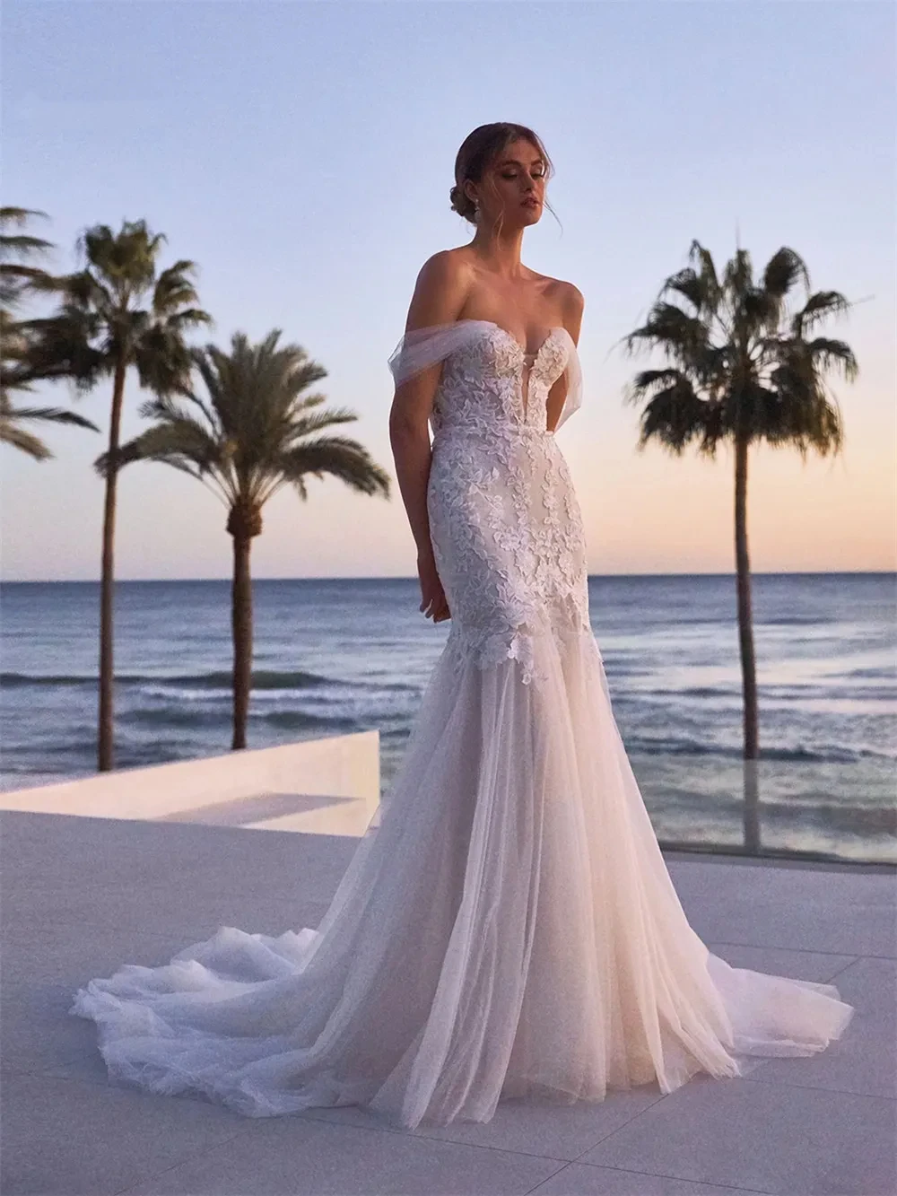 Luxury Store Beach Off The Shoulder Wedding Dress Backless Romantic Sweetheart Neck Lace Appliques Bridal Gown Vestidos De Novia
Luxury Store Beach Off The Shoulder Wedding Dress Backless Romantic Sweetheart Neck Lace Appliques Bridal Gown Vestidos De Novia