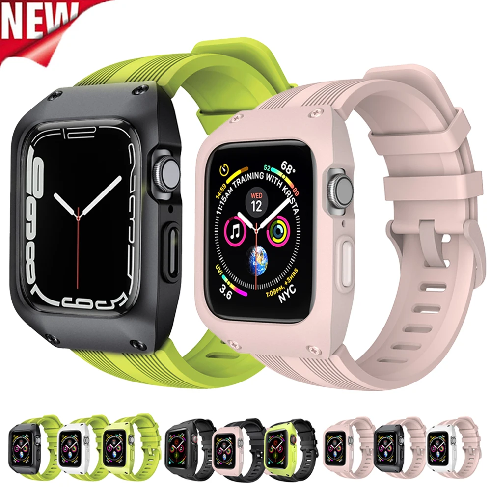 Watch Band For Apple Watch Series 6 4 5 se 40 44mm Full Protective Silicone Bracelet Set For iWatch 1 2 3 38mm 42MM Rubber Strap
Watch Band For Apple Watch Series 6 4 5 se 40 44mm Full Protective Silicone Bracelet Set For iWatch 1 2 3 38mm 42MM Rubber Strap