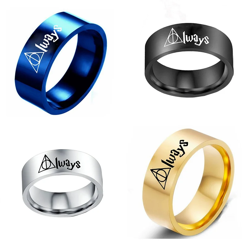 Harries Potters Hot Jewelry Deathly Hallows Triangle Logo Ring Stainless Steel Men's and Women's Ring Outside Flat 8mm Wide
Harries Potters Hot Jewelry Deathly Hallows Triangle Logo Ring Stainless Steel Men's and Women's Ring Outside Flat 8mm Wide