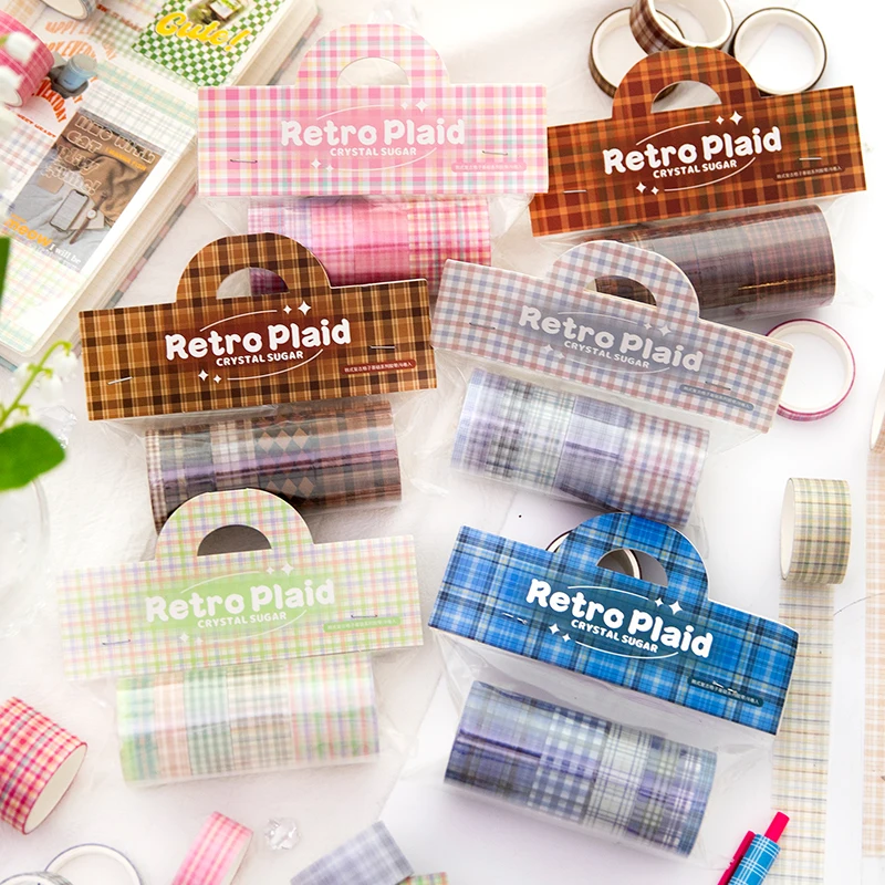 6 roll/pack Tape Retro plaid tape salt system simple basic plaid tent material paste tape Scrapbooking 350mm*2m 6 types
6 roll/pack Tape Retro plaid tape salt system simple basic plaid tent material paste tape Scrapbooking 350mm*2m 6 types