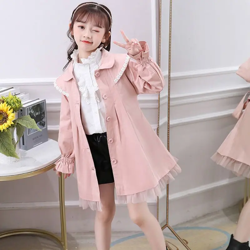 Cute Girls Long Trench Coats Baby Windbreaker Children Jacket for Girl Spring Autumn Loungewear Kids Clothing for 3-14Y
Cute Girls Long Trench Coats Baby Windbreaker Children Jacket for Girl Spring Autumn Loungewear Kids Clothing for 3-14Y