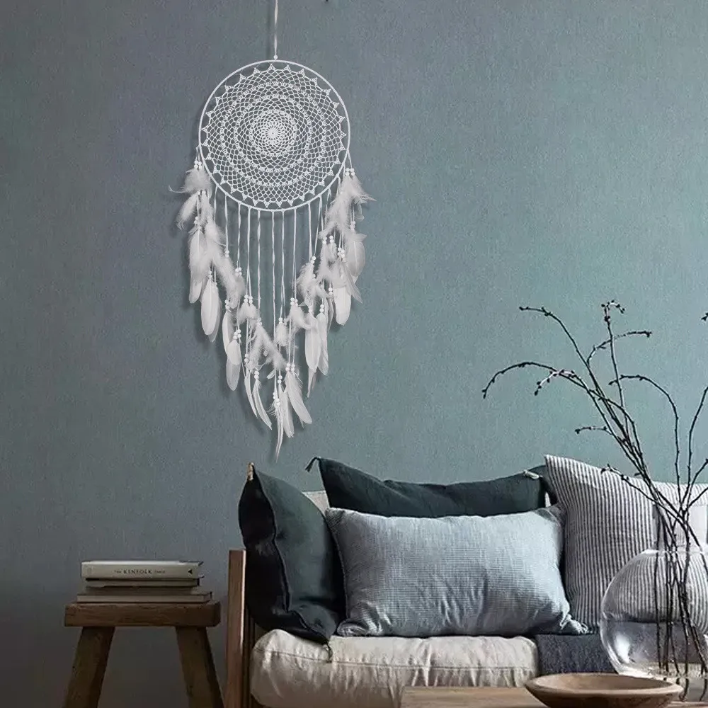 Nordic Dream Catcher Hanging Decoration Big White Feather Wind Chime Kids Room Home Living Room Decor Wedding Party Supplies
Nordic Dream Catcher Hanging Decoration Big White Feather Wind Chime Kids Room Home Living Room Decor Wedding Party Supplies