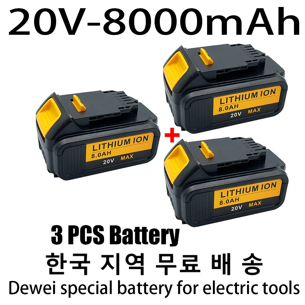 Original 20V 8000mah for Dewalt DCB200 Rechargeable Li-ion Battery 20V MAX Replacement for DeWalt DCB205 DCB201 DCB203 Power
Original 20V 8000mah for Dewalt DCB200 Rechargeable Li-ion Battery 20V MAX Replacement for DeWalt DCB205 DCB201 DCB203 Power