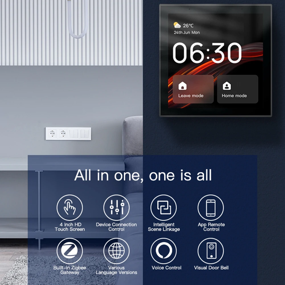 WiFi Zigbee Central Control Panel Multi-functional Smart Control Panel Automatic Brightness Adjustment for Intelligent Scenes
WiFi Zigbee Central Control Panel Multi-functional Smart Control Panel Automatic Brightness Adjustment for Intelligent Scenes