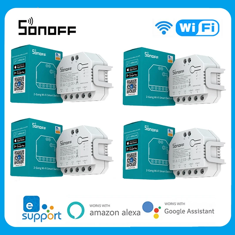 SONOFF DUAL R3 WiFi MINI Smart Switch 2 Gang Dual Relay Module Power Metering EWeLink Control Works With Alexa Google Home
SONOFF DUAL R3 WiFi MINI Smart Switch 2 Gang Dual Relay Module Power Metering EWeLink Control Works With Alexa Google Home
