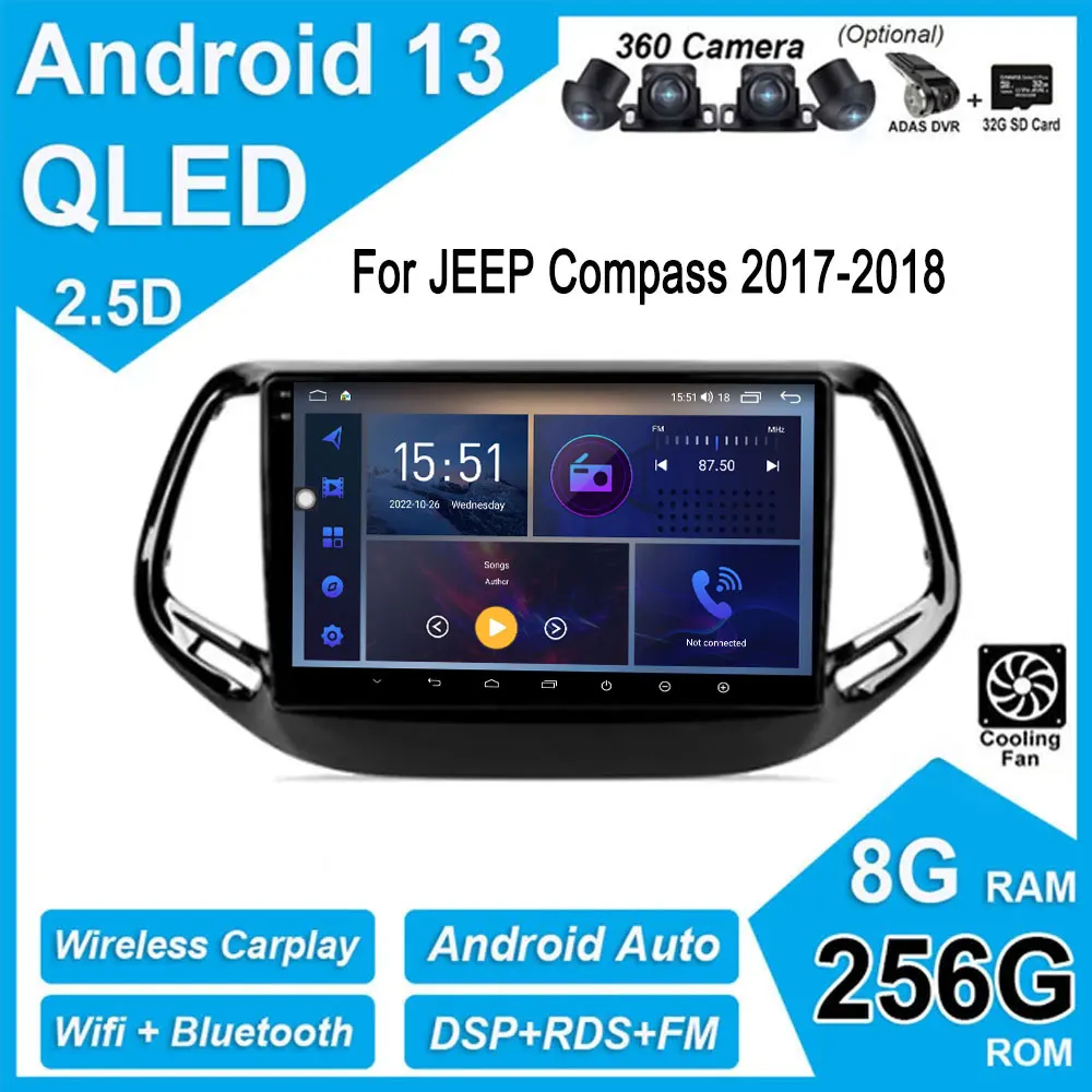 Автомагнитола для JEEP Compass 2017-2018, Android 13, Wi-Fi, навигация, DSP, беспроводной плеер, GPS, видео, аудио, стерео, мультимедиа
Автомагнитола для JEEP Compass 2017-2018, Android 13, Wi-Fi, навигация, DSP, беспроводной плеер, GPS, видео, аудио, стерео, мультимедиа