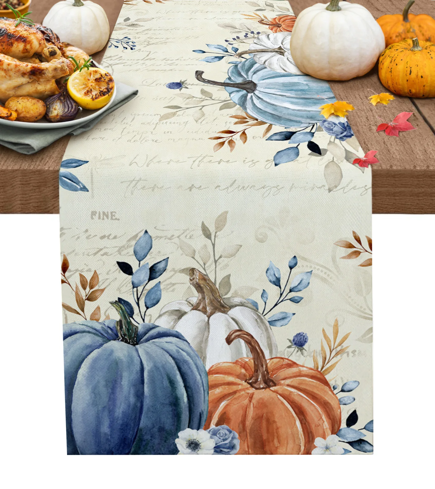 Thanksgiving Pumpkins Fall Leaves Table Runner Wedding Decoration Holiday Kitchen Dining Table Runner for Home Party Decor
Thanksgiving Pumpkins Fall Leaves Table Runner Wedding Decoration Holiday Kitchen Dining Table Runner for Home Party Decor
