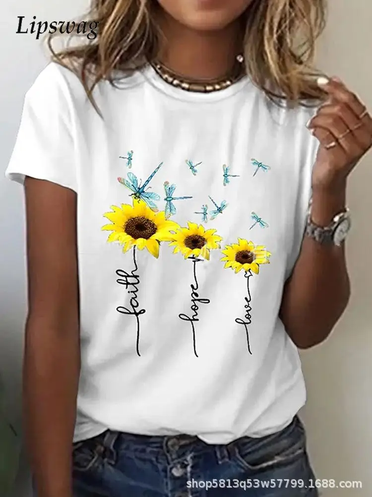 Women Casual Floral Print Short Sleeve T-shirts 2022 Summer Elegant Fashion O-Neck Pullover Tops For Ladies Harajuku Tee Shirt
Women Casual Floral Print Short Sleeve T-shirts 2022 Summer Elegant Fashion O-Neck Pullover Tops For Ladies Harajuku Tee Shirt