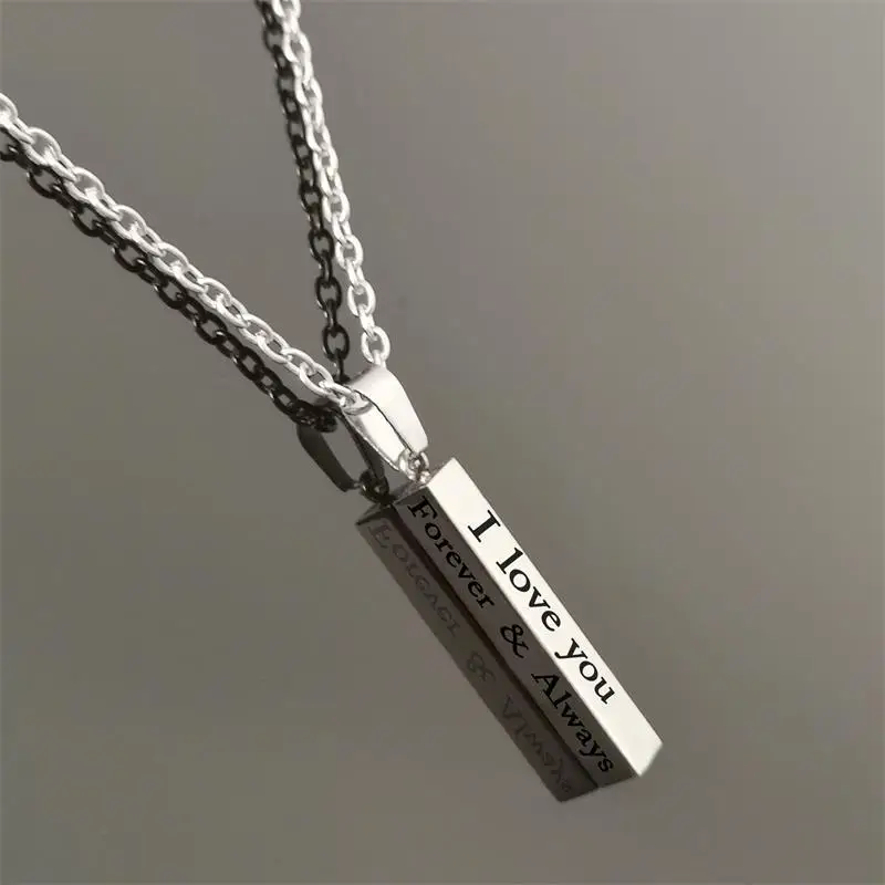I Love You Stainless Steel Wishing Post Pendant Necklace Black Silver Post Necklace Couple Accessories Chains
I Love You Stainless Steel Wishing Post Pendant Necklace Black Silver Post Necklace Couple Accessories Chains