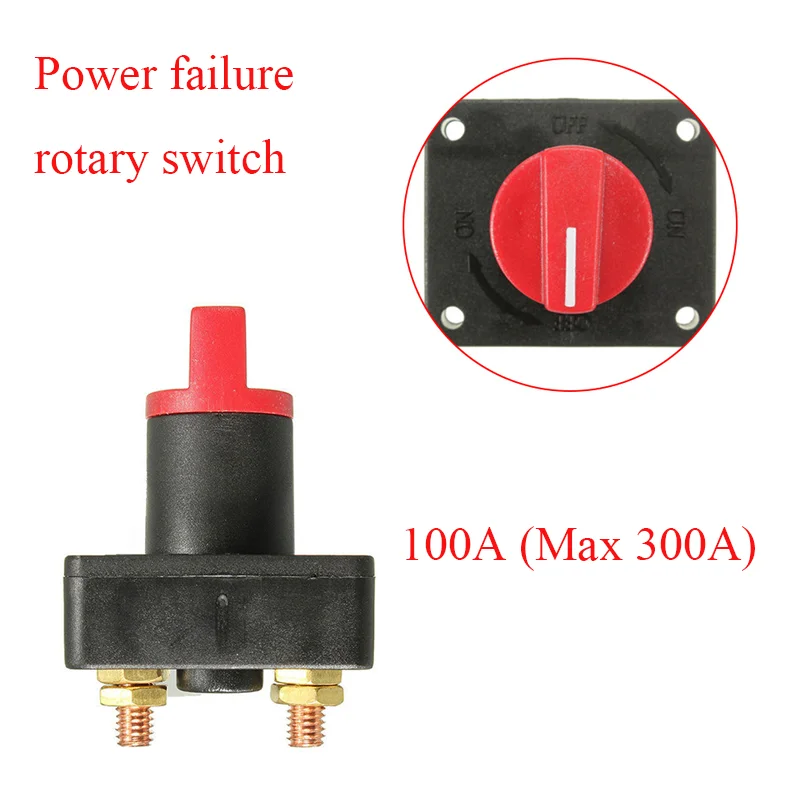 

1pc 100A Battery Isolator Isolation Kill Switch Disconnect Power Cut Off Disconnect Switches For RV Boat Car Truck Auto Yacht