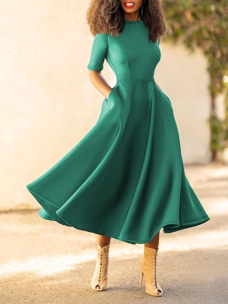 All Match Women Solid A-Line Dress 2022 New Spring Casaul Loose Long Dress Round Neck Short Sleeve Office Ladies Pullover Dress
All Match Women Solid A-Line Dress 2022 New Spring Casaul Loose Long Dress Round Neck Short Sleeve Office Ladies Pullover Dress