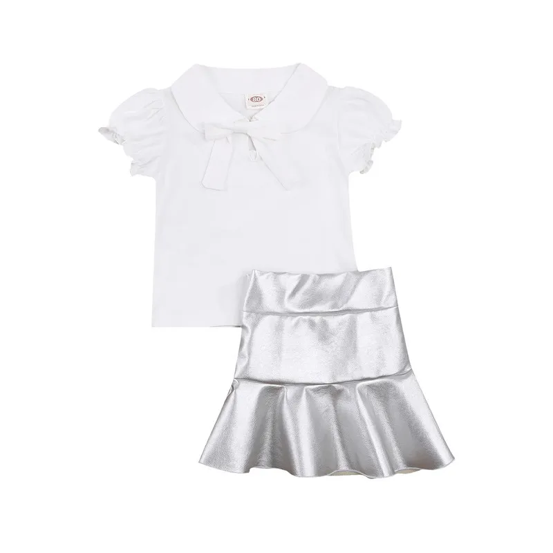 Girl's Two-Piece Suit Lapel Bowknot Sleeveless Tops and PU Leather Skirt for Birthday Party Vacation
Girl's Two-Piece Suit Lapel Bowknot Sleeveless Tops and PU Leather Skirt for Birthday Party Vacation