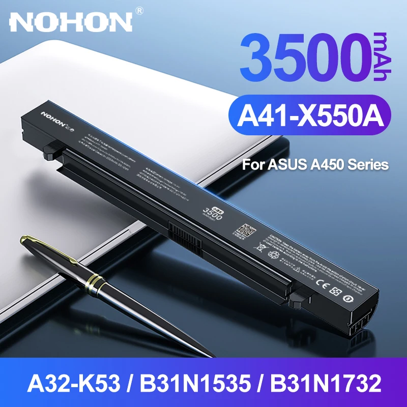 Ноутбук NOHON A41-X550A Аккумулятор для ноутбука ASUS x550v x450v Y481C X550B A550C X450C K550J F550v A32-K53 B31N1535 B31N1732
Ноутбук NOHON A41-X550A Аккумулятор для ноутбука ASUS x550v x450v Y481C X550B A550C X450C K550J F550v A32-K53 B31N1535 B31N1732