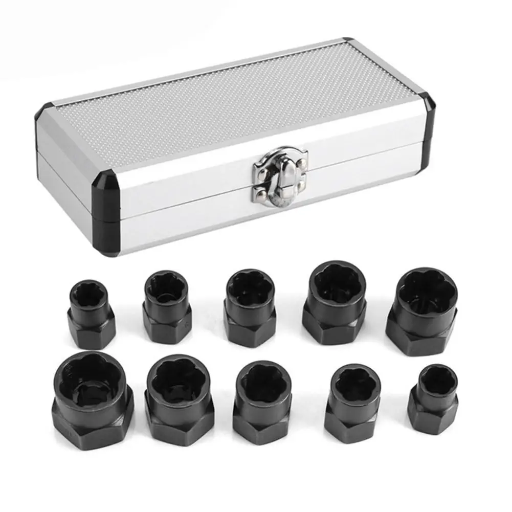 10pcs Damaged Nut Bolt Remover Kit Stud Extractor Broken Bolt Screw Remover Hexagonal Nut Multifunctional Removal Tools Set
10pcs Damaged Nut Bolt Remover Kit Stud Extractor Broken Bolt Screw Remover Hexagonal Nut Multifunctional Removal Tools Set