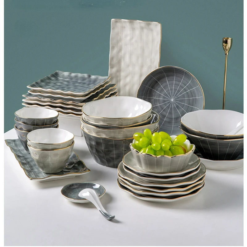 European Bowl and Chopsticks Tableware Set Light Luxury Combination Household Dish Soup Bowl Dinnerware Set Plates Sets for Home
European Bowl and Chopsticks Tableware Set Light Luxury Combination Household Dish Soup Bowl Dinnerware Set Plates Sets for Home