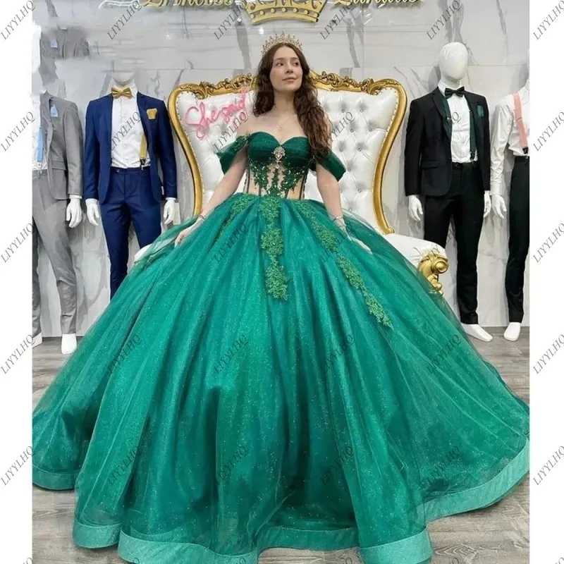 LIYYLHQ мексиканские зеленые платья для Quinceanera Vestidos De 15-летние винтажные с