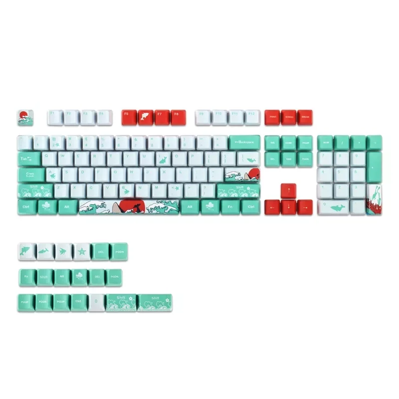 123 Keys Dye Subbed PBT Keycaps Coral Sea Key Covers OEM Profile for cherry MX Game-player Keyboard Unique Key Caps H3CA
123 Keys Dye Subbed PBT Keycaps Coral Sea Key Covers OEM Profile for cherry MX Game-player Keyboard Unique Key Caps H3CA