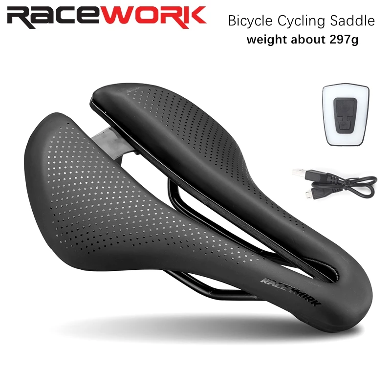 Ажурное мягкое удобное дышащее седло RACEWORK для горного и шоссейного велосипеда с Предупреждение льным задним фонарем, USB, седла для дорожного велосипеда
Ажурное мягкое удобное дышащее седло RACEWORK для горного и шоссейного велосипеда с Предупреждение льным задним фонарем, USB, седла для дорожного велосипеда