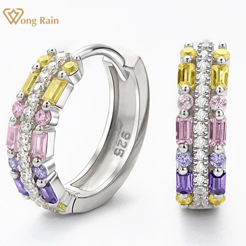 Wong Rain Solid 925 Sterling Silver 3EX VVS Colorful Gems Created Moissanite Hoop Earrings for Women Fine Jewelry Drop Shipping
Wong Rain Solid 925 Sterling Silver 3EX VVS Colorful Gems Created Moissanite Hoop Earrings for Women Fine Jewelry Drop Shipping